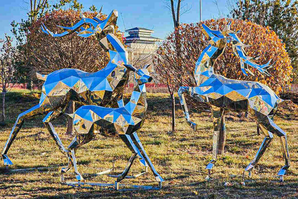 Deer Metal Sculpture by Naam Creations