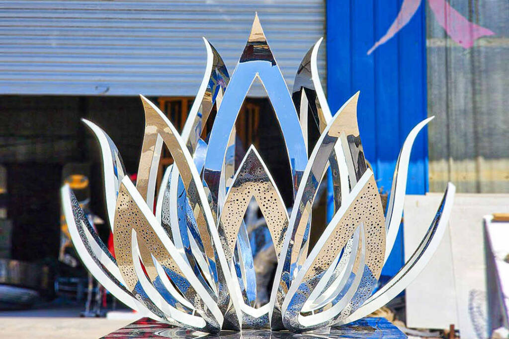 Lotus Flower Metal Sculpture by Naam Creations